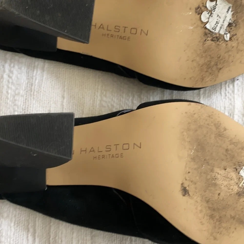 •Halston Heritage• Black Suede Sandals, EEEUC - Picture 9 of 9